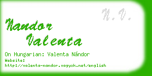 nandor valenta business card